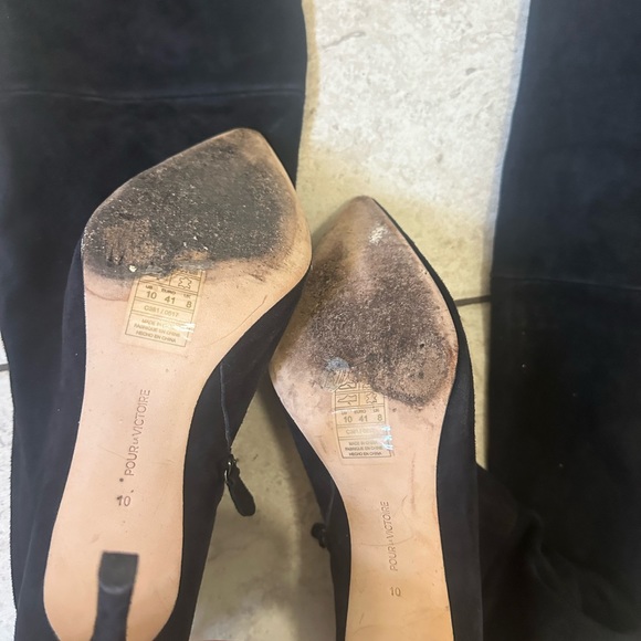 Pour la victoire caterina black suede leather stiletto thigh high boots NO OFFER - Picture 8 of 15